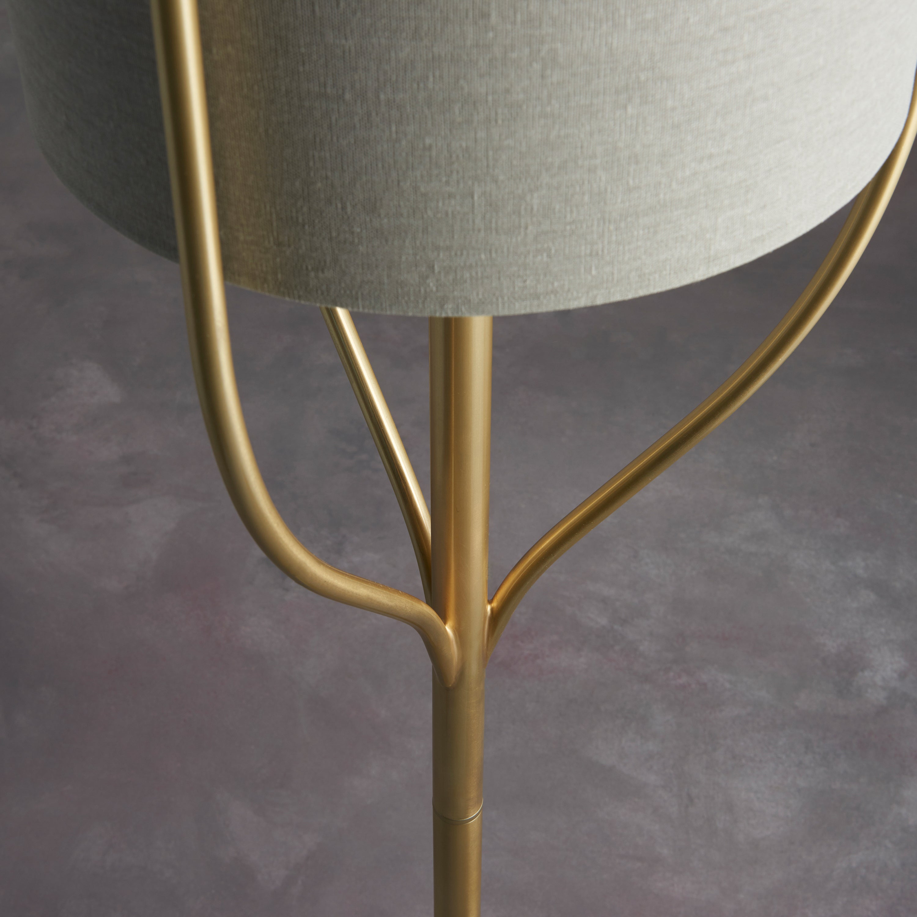Alassio Gold & Natural Linen Floor Lamp